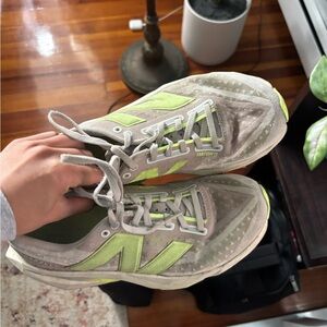 New Balance Light Gray and Lime Green Rebel v4